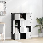 vidaXL Cubes de rangement 12 Pièces avec portes noir PP