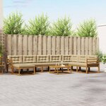 vidaXL Ensemble de canapés d'extérieur 9 Pièces Naturel et Beige
