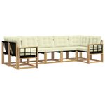 vidaXL Ensemble de canapés d'extérieur 7 Pièces Blanc et crème