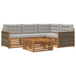 vidaXL Ensemble de canapés d'extérieur 5 pc Naturel et gris clair