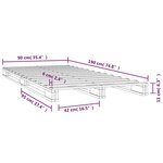 vidaXL Lit de palette Blanc 90x190 cm Bois de pin massif Simple