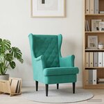 vidaXL Fauteuil Turquoise Velours