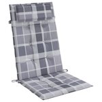 vidaXL Coussins de chaise à dossier haut lot de 4 carreaux gris