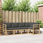 vidaXL Ensemble de canapés d'extérieur 5 Pièces Blanc et anthracite