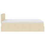 vidaXL Cadre de lit ottoman avec matelas crème 120x200cm tissu