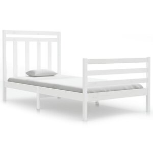 vidaXL Cadre de lit sans matelas blanc 100x200 cm bois massif