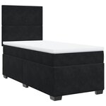 vidaXL Sommier à lattes de lit avec matelas Noir 90x200 cm Velours
