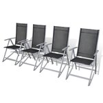 Vidaxl chaises de jardin pliables 4 pcs aluminium