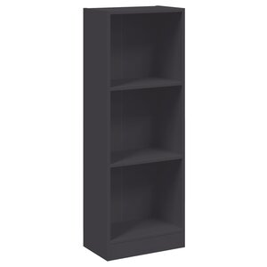 vidaXL Bibliothèque à 3 niveaux gris 40x24x109 cm bois d'ingénierie