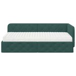 vidaXL Cadre de lit d'angle Vert foncé 90 x 200 cm Velours