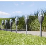 Luxform lampe led solaire à piquet de jardin jive 4 pièces gris 41466