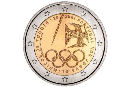 Pièce de monnaie 2 euro commémorative Portugal 2021 – Jeux Olympiques d’été de Tokyo