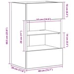 vidaXL Meubles muraux avec lumières LED pour TV 2 Pièces chêne sonoma 40x30x60 5 cm