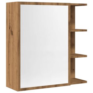 vidaXL Armoire à miroir salle de bain chêne artisanal 62 5x20 5x64 cm