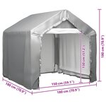 vidaXL Tente de rangement Gris 180x180 cm Acier galvanisé