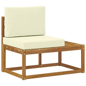 vidaXL Canapé d'extérieur en bout avec coussin Naturel 91 x 63 x 73 cm