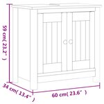 vidaXL Meubles de salle de bain 2 Pièces BERG blanc bois de pin massif