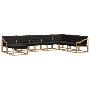 vidaXL Ensemble de canapés d'extérieur 8 Pièces Blanc et noir