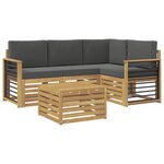 vidaXL Ensemble de canapés d'extérieur 5 pc Blanc et anthracite