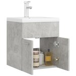 Vidaxl armoire d'évier avec lavabo intégré gris béton aggloméré