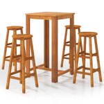 vidaXL Ensemble de bar de jardin 5 Pièces Bois d'acacia solide