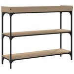 vidaXL Table console avec étagères chêne sonoma 100x30x80 cm