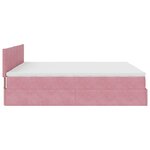 VidaXL Cadre de lit ottoman avec matelas rose 180x200 cm velours