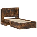 vidaXL Cadre de lit avec rangement Chêne fumé 100 x 200 cm