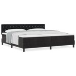Lit box spring vidaXL avec matelas Noir 200x200 cm Velours