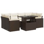 vidaXL Salon de jardin avec coussins 7 Pièces marron résine tressée