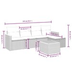 vidaXL Salon de jardin 6 Pièces avec coussins gris résine tressée