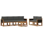 vidaXL Ensemble de canapés d'extérieur 6 Pièces Naturel et Anthracite