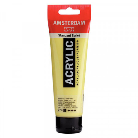 Peinture acrylique en tube - jaune titane nickel - 120ml - amsterdam