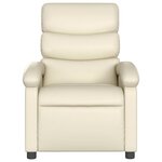 vidaXL Fauteuil inclinable de massage Crème Similicuir