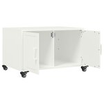 vidaXL Table basse blanc 68x50x43 5 cm acier