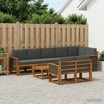 vidaXL Ensemble de canapés d'extérieur 9 Pièces Naturel et Anthracite