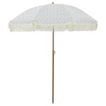 vidaXL Parasol Gris et blanc Ø 160 x 195 cm Acier
