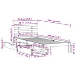 vidaXL Cadre de lit avec tiroirs sans matelas blanc 90x190 cm