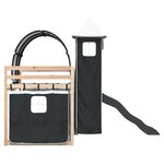 vidaXL Lit superposé sans matelas avec toboggan blanc noir 80x200 cm