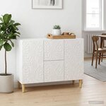 vidaXL Buffet Blanc brillant 89 x 34 5 x 60 cm Bois d'ingénierie