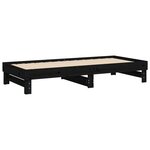 vidaXL Lit coulissant Noir 2x(90x200) cm Bois de pin massif