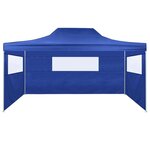 vidaXL Tente pliable avec 3 parois 3 x 4 5 m Bleu