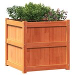 vidaXL Jardinière cire marron 60x60x60 cm bois de pin massif