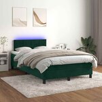 vidaXL Sommier à lattes de lit avec matelas LED Vert foncé 120x200 cm