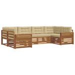 vidaXL Ensemble de canapés d'extérieur 6 Pièces Naturel et Beige