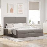 VidaXL Cadre de lit ottoman avec matelas taupe 160x200 cm tissu