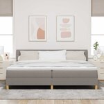 vidaXL Lit à ressorts avec matelas Taupe 200 x 200 cm tissu