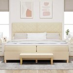 vidaXL Lit à ressorts avec matelas Crème 200 x 200 cm tissu