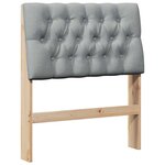 vidaXL Tête de lit capitonnée Gris clair 75 cm Pin massif