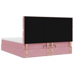 vidaXL Cadre de lit ottoman avec matelas rose 160x200 cm velours